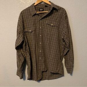 Resistol Rodeo Gear red ants pants Music Festival Pearl Snap Shirt Size L